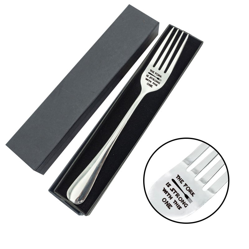 VICKHU The Fork is Strong with This One Laser Engraved Fork Gift For StarWars Fans,Mothers Day/fathers day/valentines day gifts (the fork is strong) - Image 1