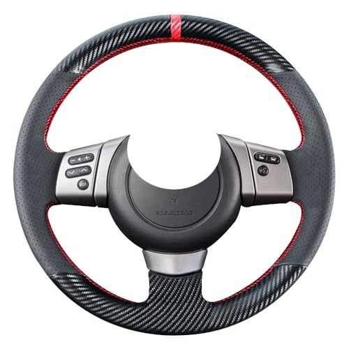 Kivnto DIY Stitching Carbon Fiber Steering Wheel Cover for Toyota FJ Cruiser 2007 2008 2009 2010 2011 2012 2013 2014 Black 15 inches Leather Interior Accessories - Image 1