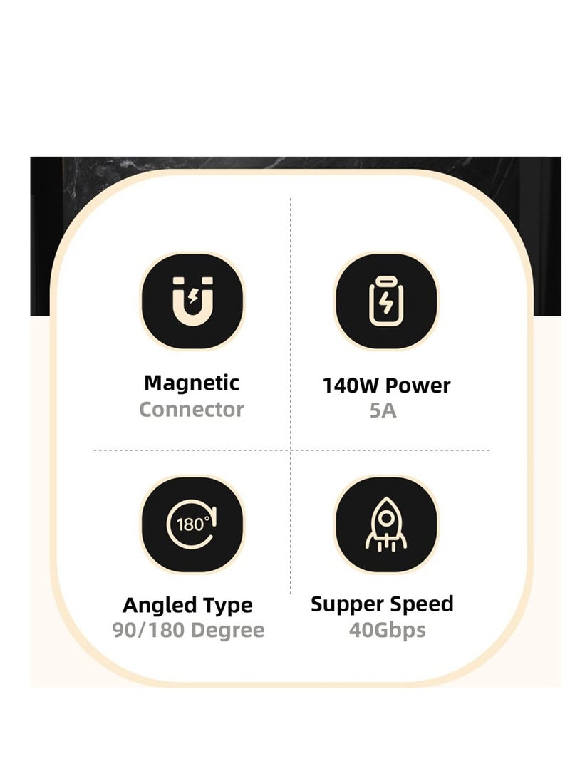 Excefore Magnetic Connector, 140W 40Gbps USB4 Type C Male to Female Adapter, Power Data 8K Video, Suitable for Laptop Phone  - Image 5