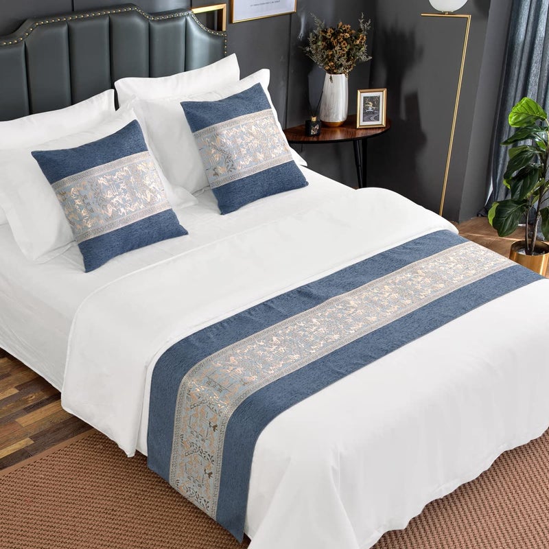 AMBERIS Chenille Bed Runner, Durable Decorative Bed Scarf for Home and Hotel - Image 1