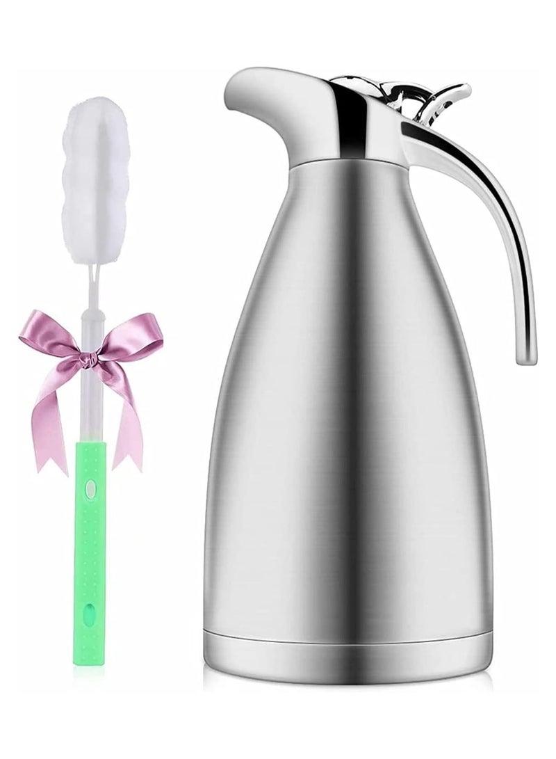Thermal Carafe Jug,304 Food-Grade Stainless Steel Coffee Pot/Double Walled Vacuum Insulated with Press Button Top,12+ Hrs Heat&24+ Hrs Cold Retention - Image 1
