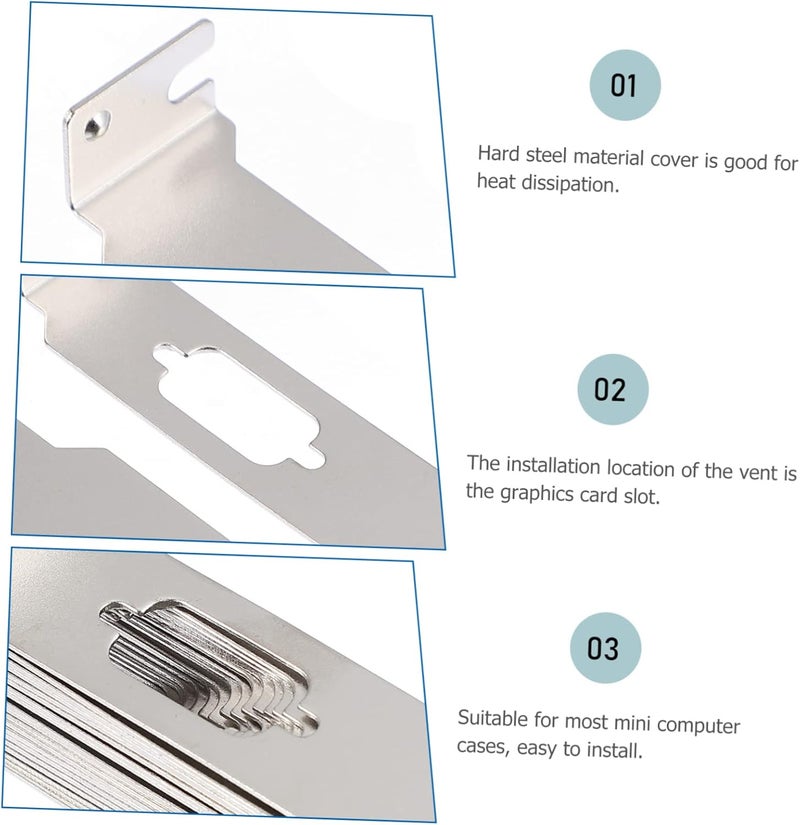 Generic 20pcs Mini Case Cover Pci Slot Blank Vented Pci Slot Cover Vga Output Ventilation Deflector - Image 4