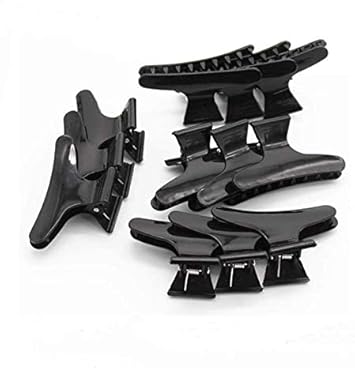 VASANA 12PCS Black Plastic Butterfly Hair Clamps Nonslip Hair Claws Professional Salon Section Hair Clips Clasps Hairdressing Tool for Styling Sectioning Cutting and Coloring - Image 4