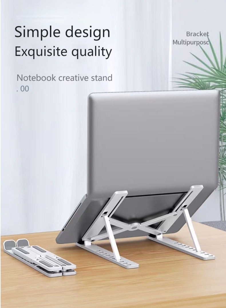 10-Speed Ergonomic Lift Stand: Full 17.3" Compatibility | Alloy Vent Cooling | Foldable Portable | 195mm Neck Saver​ Top Search Terms: Adjustable Laptop Stand | Neck Support Stand | Cooling Computer Holder | Foldable Portable Stand | Large-Size Bracket - Image 1