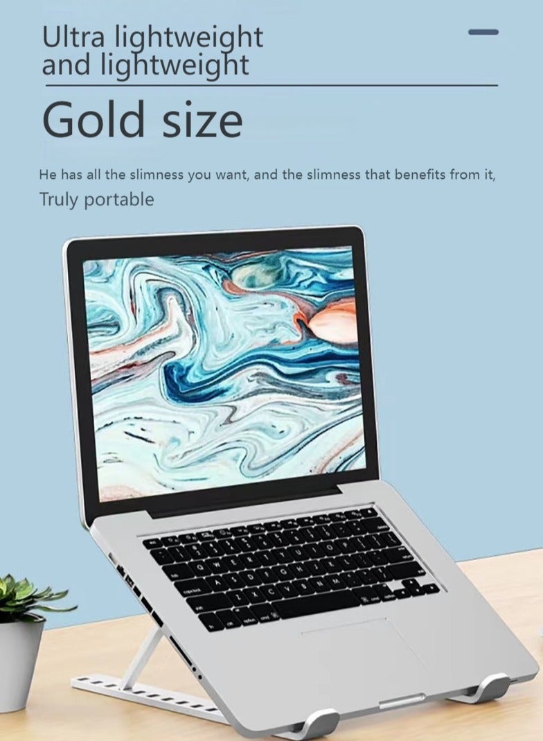 10-Speed Ergonomic Lift Stand: Full 17.3" Compatibility | Alloy Vent Cooling | Foldable Portable | 195mm Neck Saver​ Top Search Terms: Adjustable Laptop Stand | Neck Support Stand | Cooling Computer Holder | Foldable Portable Stand | Large-Size Bracket - Image 5