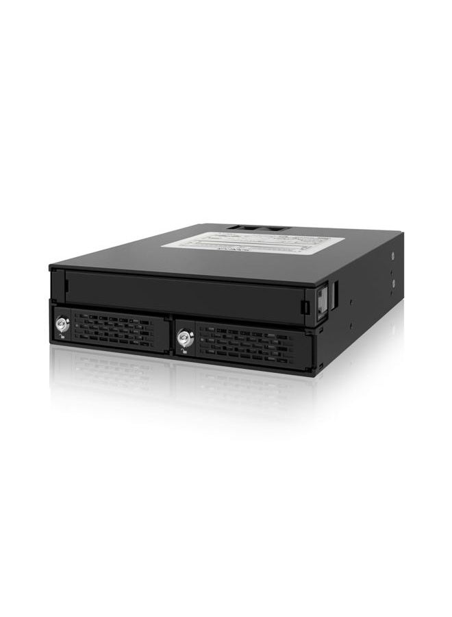 Icy Dock ToughArmor MB994IKO-3SB - Removable Frame for 2x 2.5 Inch SATA/SAS SSD/HDD and 1x SATA Slim ODD in 1x 5.25 Inch with Safety Locks - Solid Metal - Image 1