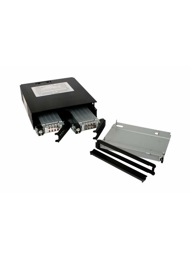 Icy Dock ToughArmor MB994IKO-3SB - Removable Frame for 2x 2.5 Inch SATA/SAS SSD/HDD and 1x SATA Slim ODD in 1x 5.25 Inch with Safety Locks - Solid Metal - Image 3