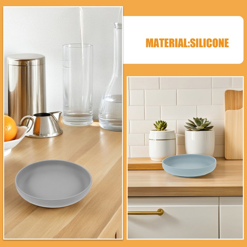 2pcs Silicone Plate for Elderly Non Base Plate Unbreakable Dinnerware for Disabled Home Use - Image 3