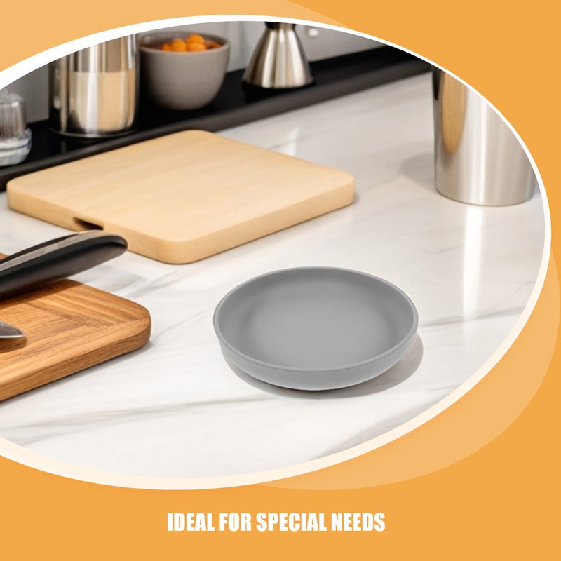 2pcs Silicone Plate for Elderly Non Base Plate Unbreakable Dinnerware for Disabled Home Use - Image 2