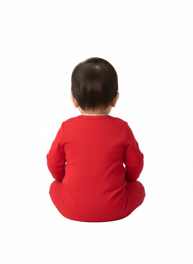 babyqlo My Second Christmas Red Tree Printed Baby Romper