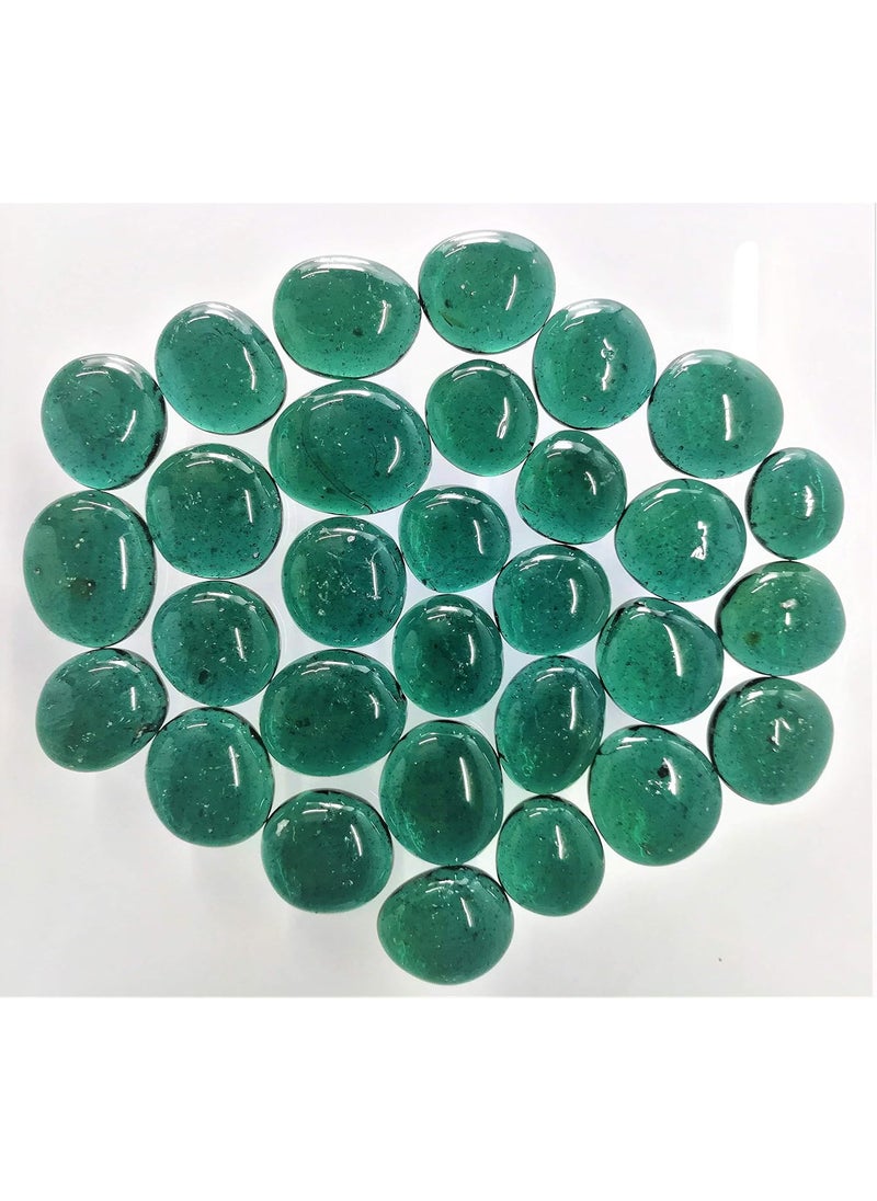 omi kogyo OMI Glass Pebbles Dark Green Transparent Round Shaped 400g Approx 50 Pieces  - Image 4