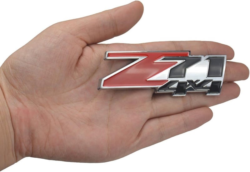 Aimoll 2pcs Z71 4x4 Emblems Badges, 3D ABS Decal Emblems for Chevy GMC Silverado (Red Black) - Image 4