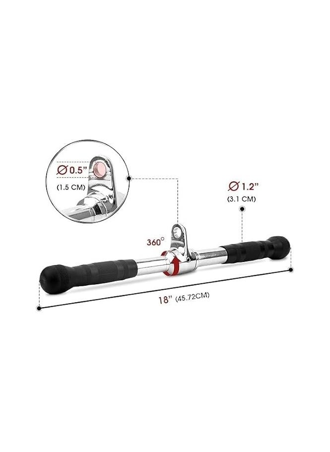 Generic Double D Row Handle, Straight Bar 980LBS Cable Machine Accessories Attachment, LAT Pull Down V Bar for Weight Workout  - Image 2