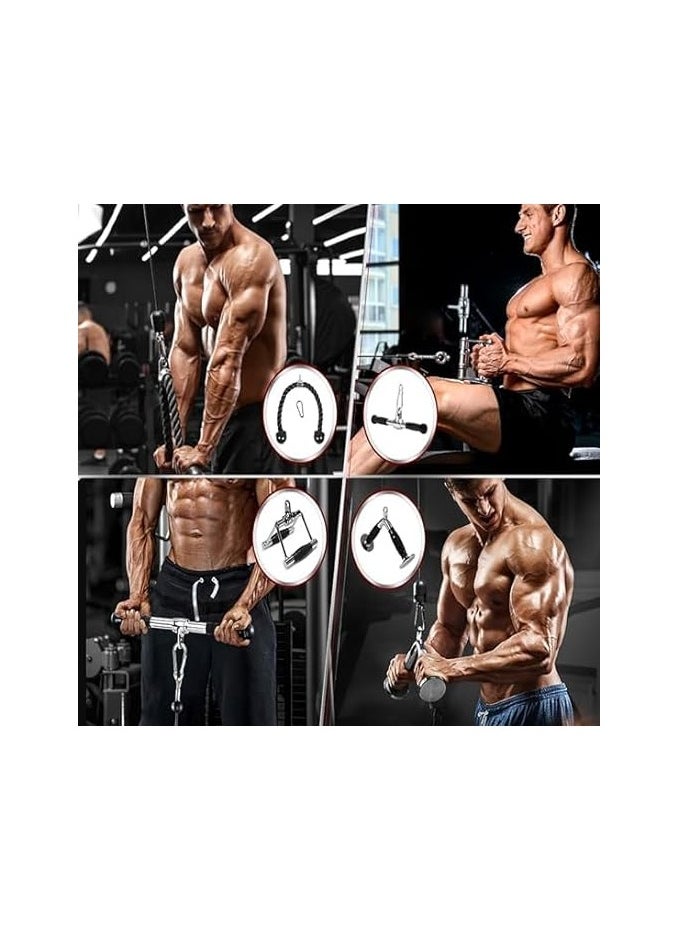 Generic - Double D Row Handle, Straight Bar 980LBS Cable Machine Accessories Attachment, LAT Pull Down V Bar for Weight Workout - Image 1