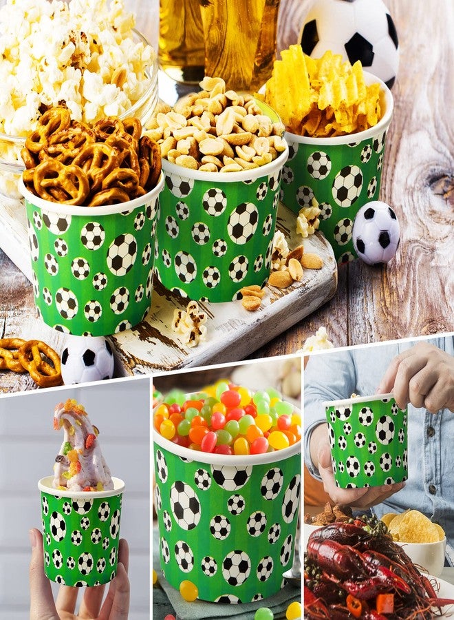 Potchen 50 Pcs 9 oz Sport Party Paper Snack Ice Cream Cups Disposable Dessert Bowls Snack Cups Paper Soup Cup Disposable Paper Bowls Disposable Plates for Hot or Cold Food Party Supplies(Soccer) - Image 4