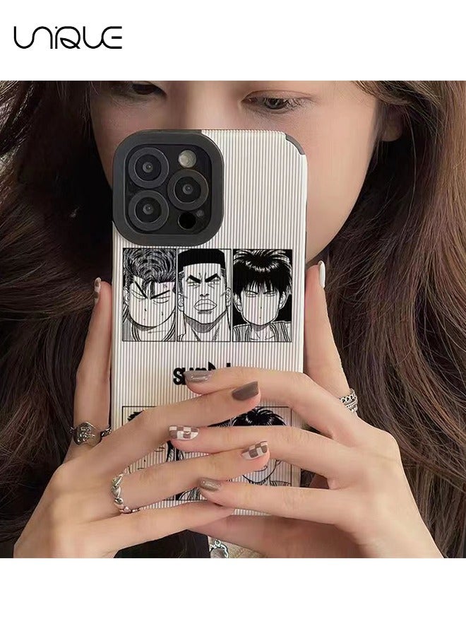 Unique Compatible with iPhone 14 Pro Max Phone Case, Slam Dunk Phone Case, Anime Character Phone Case - Black & White Graffiti Phone Case - Stylish Handsome Phone Case - TPU Drop Protection - Image 2
