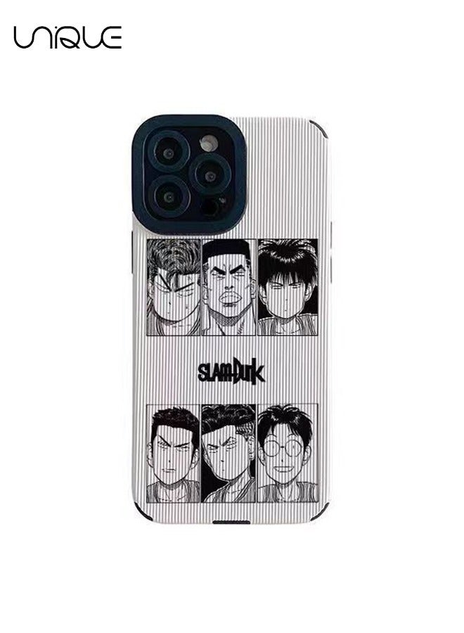 Unique Compatible with iPhone 14 Pro Max Phone Case, Slam Dunk Phone Case, Anime Character Phone Case - Black & White Graffiti Phone Case - Stylish Handsome Phone Case - TPU Drop Protection - Image 1