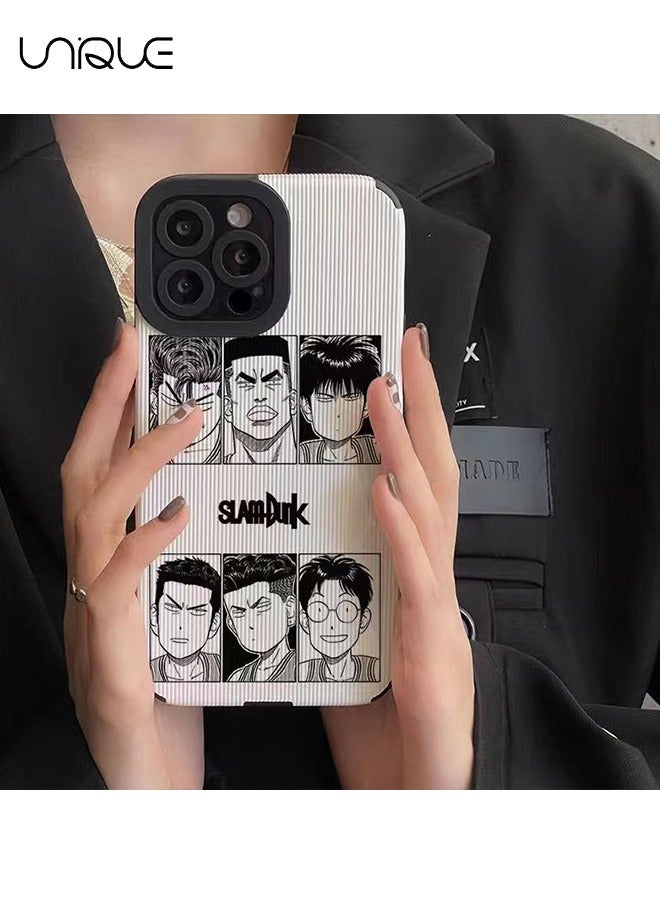 Unique Compatible with iPhone 14 Pro Max Phone Case, Slam Dunk Phone Case, Anime Character Phone Case - Black & White Graffiti Phone Case - Stylish Handsome Phone Case - TPU Drop Protection - Image 3