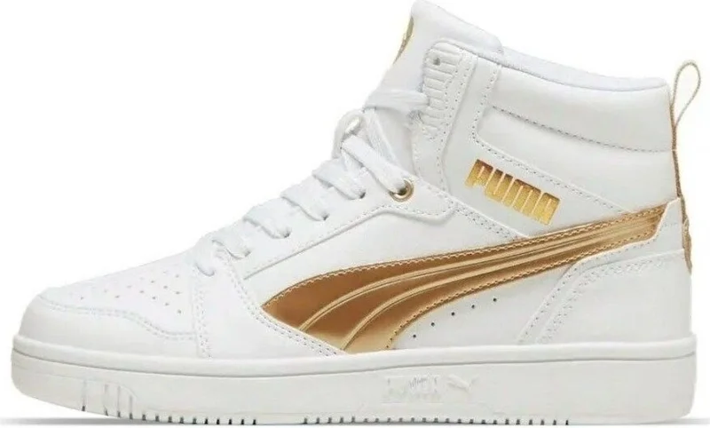 PUMA Rebound V6 Metallic Dream White Women's Casual Sneakers 39747401