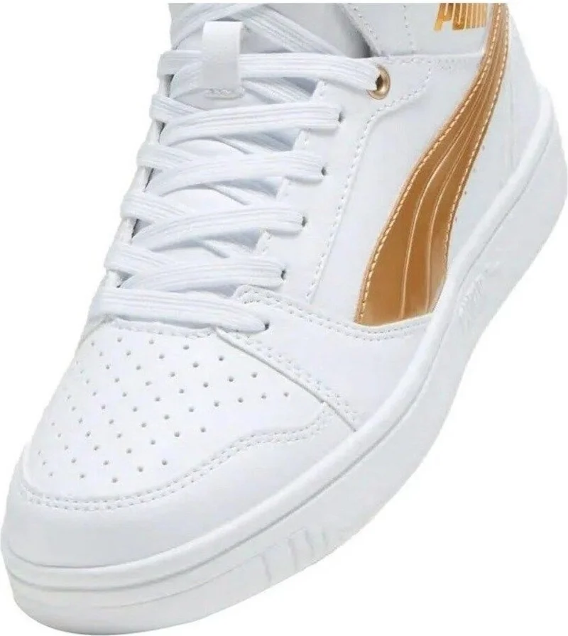PUMA Rebound V6 Metallic Dream White Women's Casual Sneakers 39747401