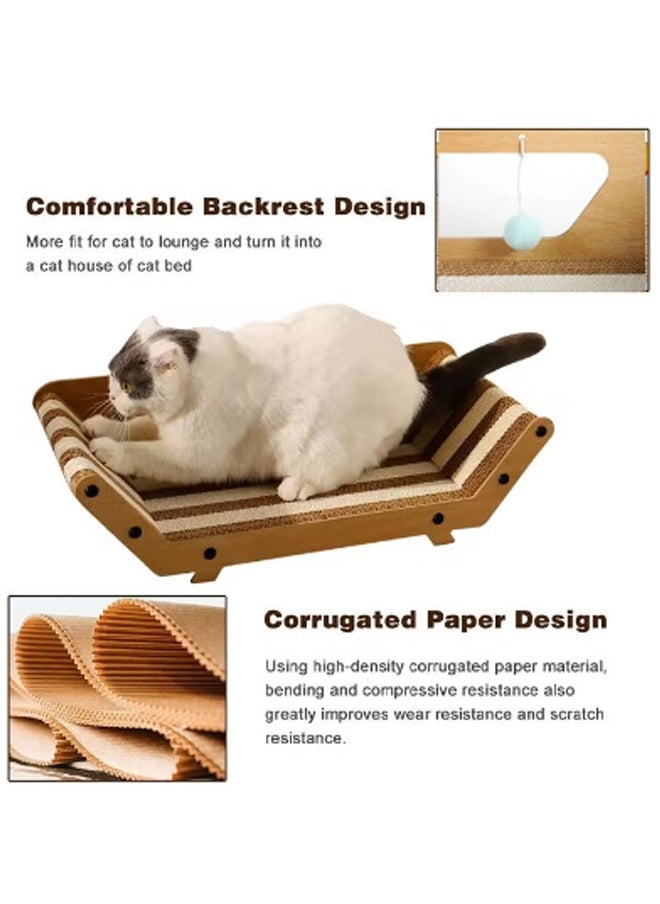 Generic - Short Cat Scratching Board, Indoor Cat Bed With 3 Toy Balls, Corrugated Log Cat Scratching Board, Wear-Resistant And Scratch-Resistant, Dual-Purpose, Universal For All Cats. - Image 1