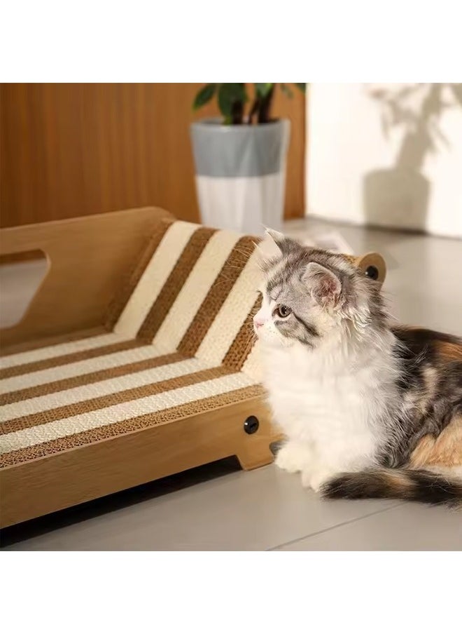 Generic - Short Cat Scratching Board, Indoor Cat Bed With 3 Toy Balls, Corrugated Log Cat Scratching Board, Wear-Resistant And Scratch-Resistant, Dual-Purpose, Universal For All Cats. - Image 1