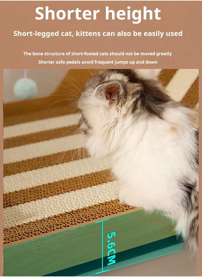 Generic - Short Cat Scratching Board, Indoor Cat Bed With 3 Toy Balls, Corrugated Log Cat Scratching Board, Wear-Resistant And Scratch-Resistant, Dual-Purpose, Universal For All Cats. - Image 1