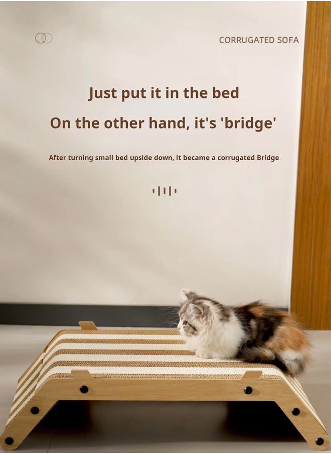 Generic - Short Cat Scratching Board, Indoor Cat Bed With 3 Toy Balls, Corrugated Log Cat Scratching Board, Wear-Resistant And Scratch-Resistant, Dual-Purpose, Universal For All Cats. - Image 1