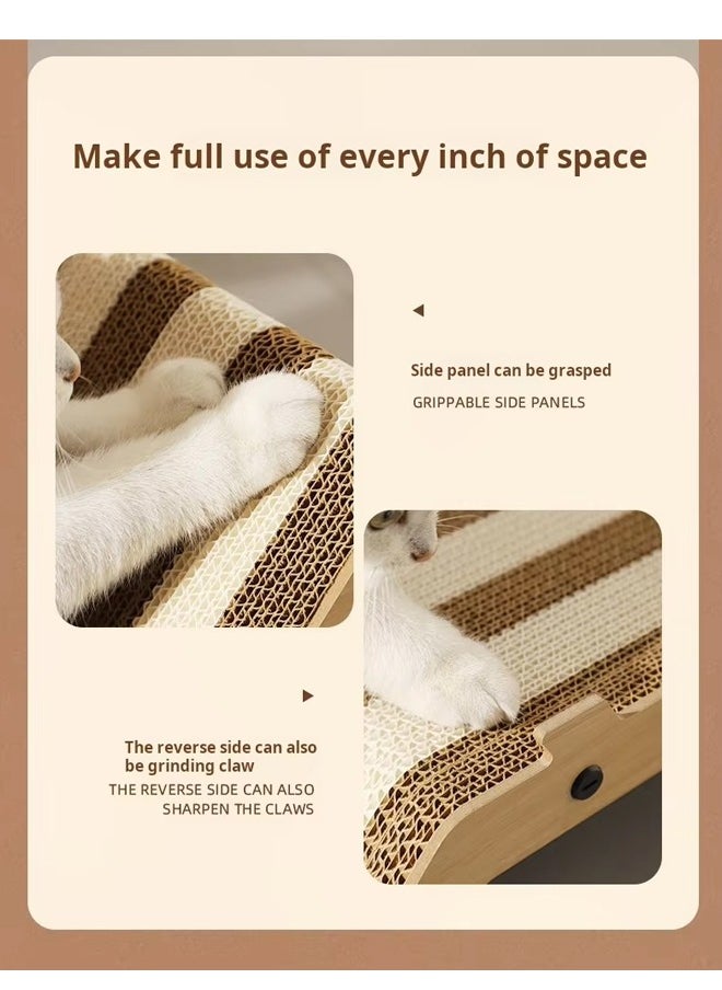 Generic - Short Cat Scratching Board, Indoor Cat Bed With 3 Toy Balls, Corrugated Log Cat Scratching Board, Wear-Resistant And Scratch-Resistant, Dual-Purpose, Universal For All Cats. - Image 1