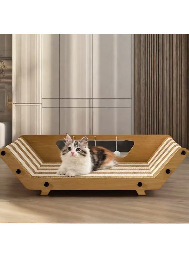 Generic - Short Cat Scratching Board, Indoor Cat Bed With 3 Toy Balls, Corrugated Log Cat Scratching Board, Wear-Resistant And Scratch-Resistant, Dual-Purpose, Universal For All Cats. - Image 1