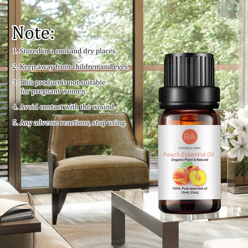 Rainbow Abby Peach Essential Oil 100% Pure Oganic Plant Natrual Flower Essential Oil for Diffuser Message Skin Care - 10ML - Image 4