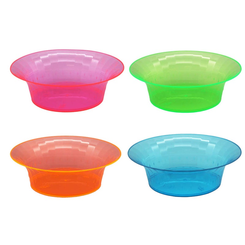 Party Essentials SaladSnack Bowls Hard Plastic 10 oz Assorted Neon