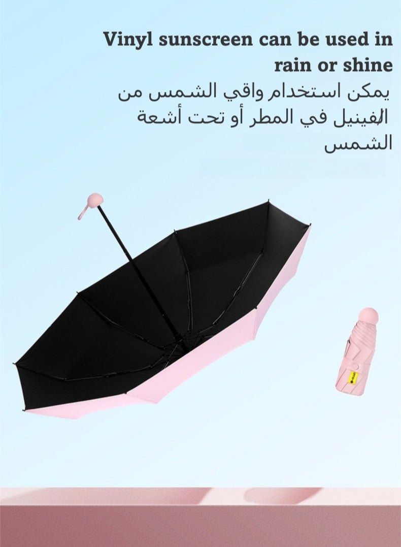 ONLYMAY Mini Umbrella for Travel, Small Umbrella for Purse with Case for Sun and Rain, Sun Umbrella with UPF 50+ UV Protection, Lightweight & Compact Umbrella for Women Men Kids（black）  - Image 2