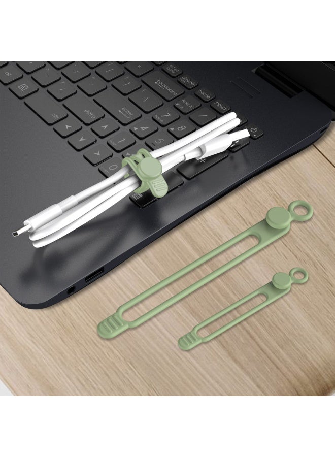 16 Pcs Silicone Cable Ties, Reusable Cable Management Storage Box, Wire Ties, Multifunctional Elastic Rope Storage Bag, Used For Bundling And Fastening Cable Wires (Black, White, Pink, Green) - Image 4