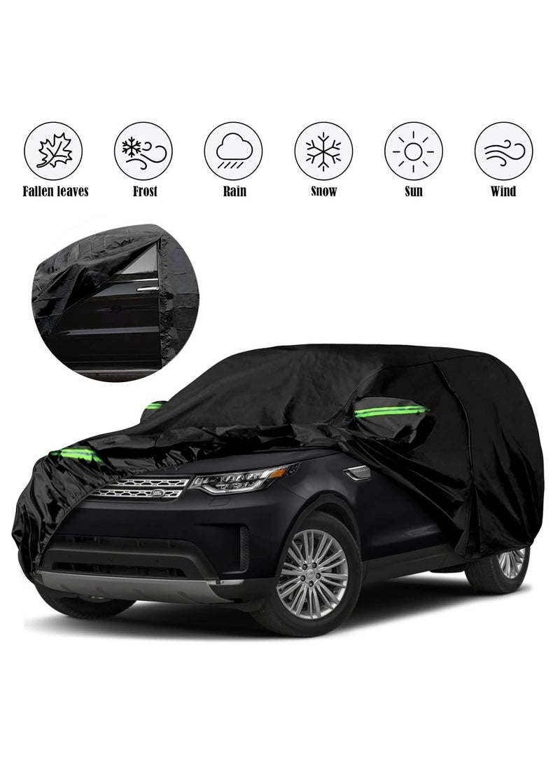 Zipporah All Weather Car Cover for Land Rover Discovery (2005-2024), 6 Layers Waterproof Coating with Reflectors, Soft Interior Lint Layer, Security Lock and Zipper (Black) - Image 3