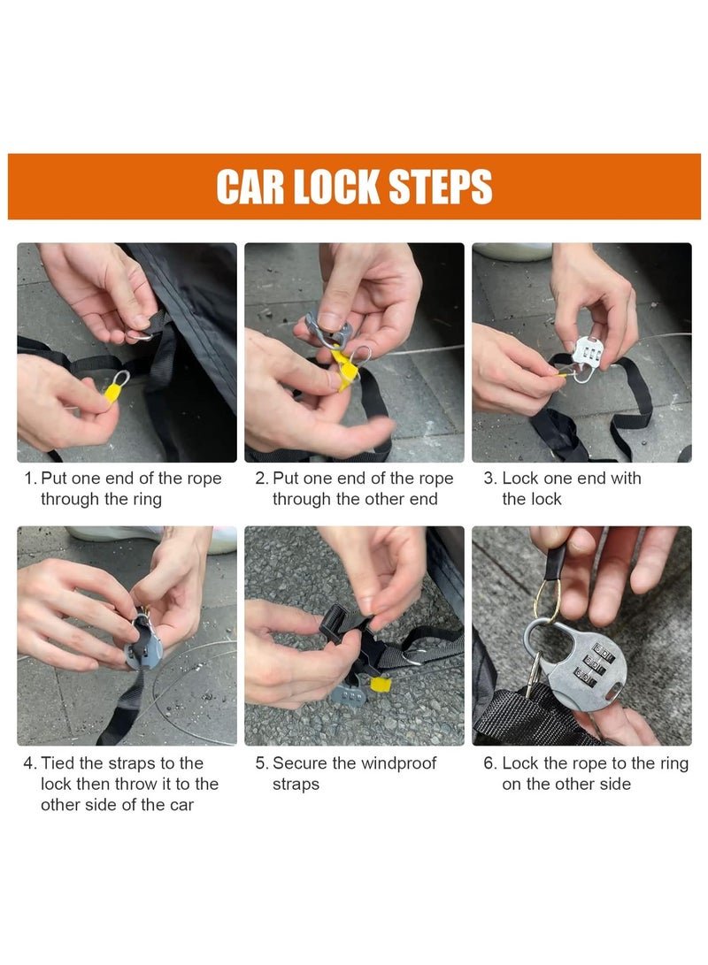 Zipporah All Weather Car Cover for Land Rover Discovery (2005-2024), 6 Layers Waterproof Coating with Reflectors, Soft Interior Lint Layer, Security Lock and Zipper (Black) - Image 5