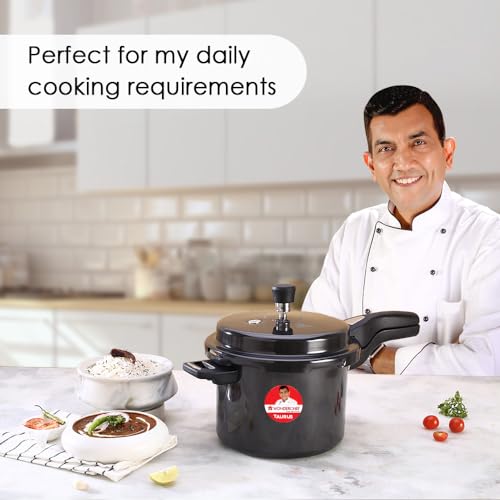 Wonderchef Taurus Hard Anodized Outer Lid Pressure cooker, 5 liter, Cool Touch Handles for Durability, Induction Friendly, Black, 5 year warranty, ISI Certified - Image 2