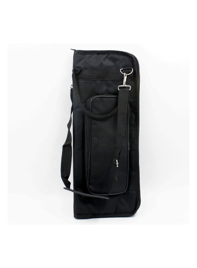 Generic Drum Sticks Organizer Bag Black - Portable Oxford Cloth Percussion Stick Handbag with Adjustable Shoulder Straps 