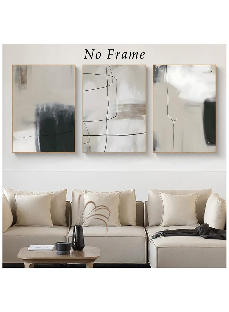Today Idea Today Idea Modern Geometric Abstract Wall Art | Neutral Line Painting in Black and Beige | Minimalist Print Bedroom, Living Room, Office (16x24 inches, Unframed)  - Image 4