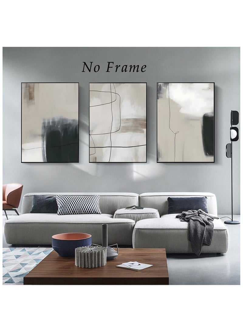 Today Idea Today Idea Modern Geometric Abstract Wall Art | Neutral Line Painting in Black and Beige | Minimalist Print Bedroom, Living Room, Office (16x24 inches, Unframed)  - Image 5