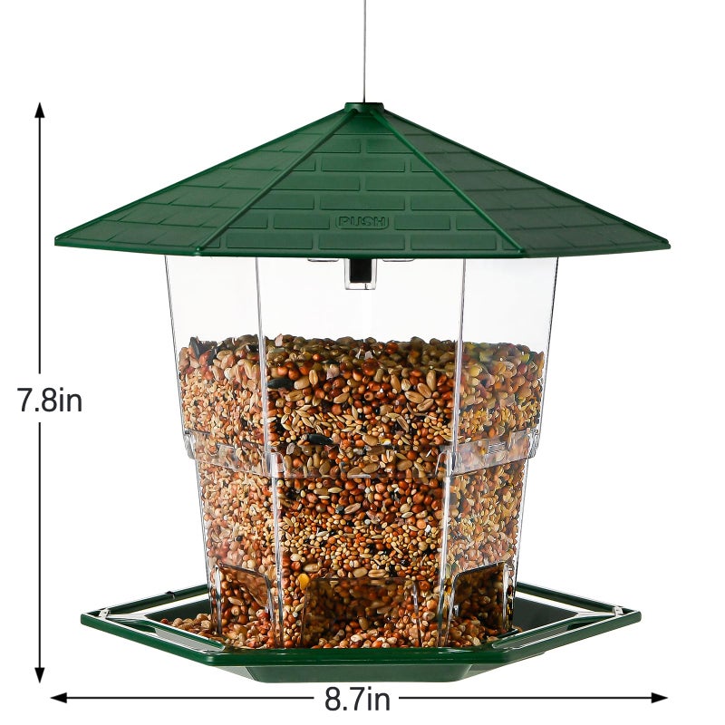 Jealoeur Bird Feeders for Outdoors Hanging Bird Feeder Wild Birds Seed, Green - Image 4