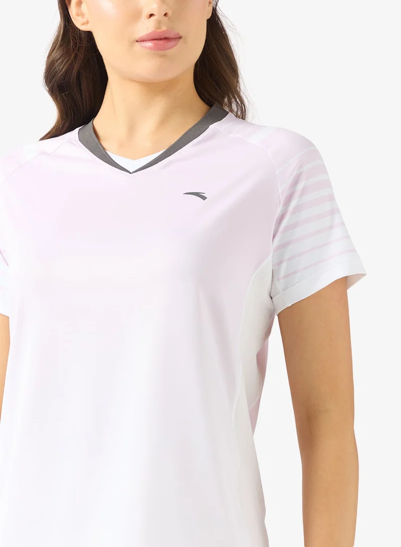 Anta Pink Cross Training Short Sleeve T-Shirt for Women | Best Price UAE