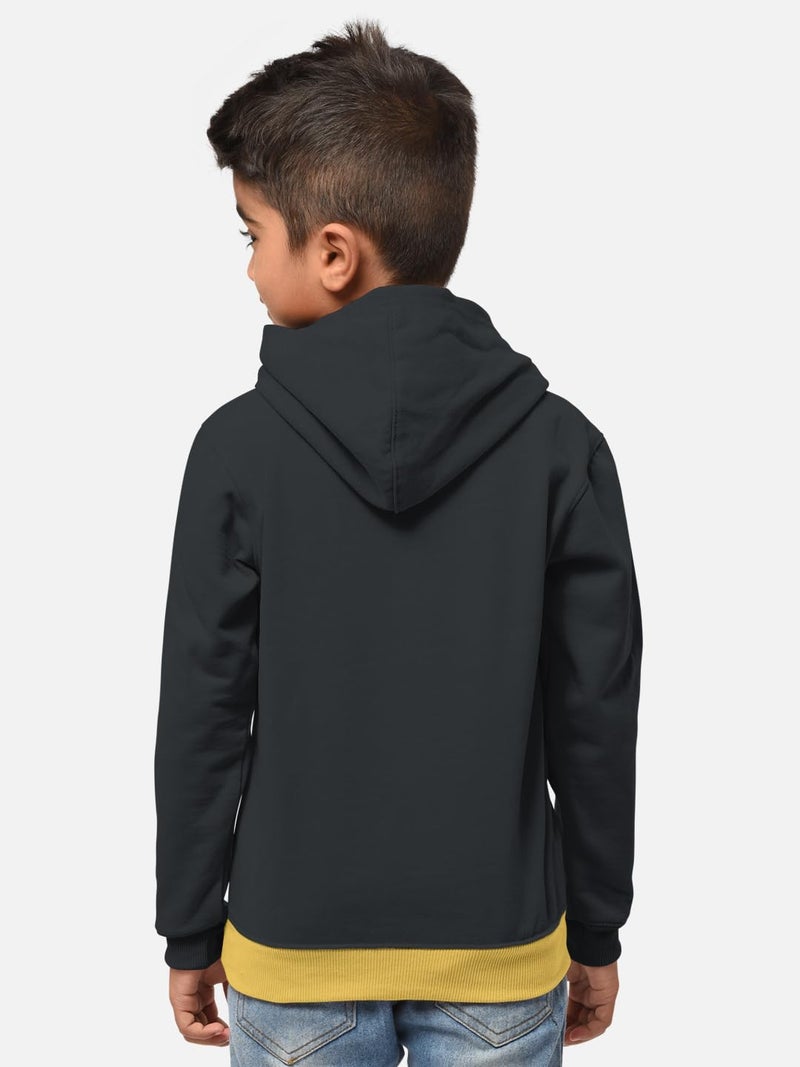 HELLCAT Printed Cotton Blend Full Sleeve Hoodie T-Shirt Jogger Trackpant Clothing Set for Boys Grey/Black 3-4 Years - Image 4