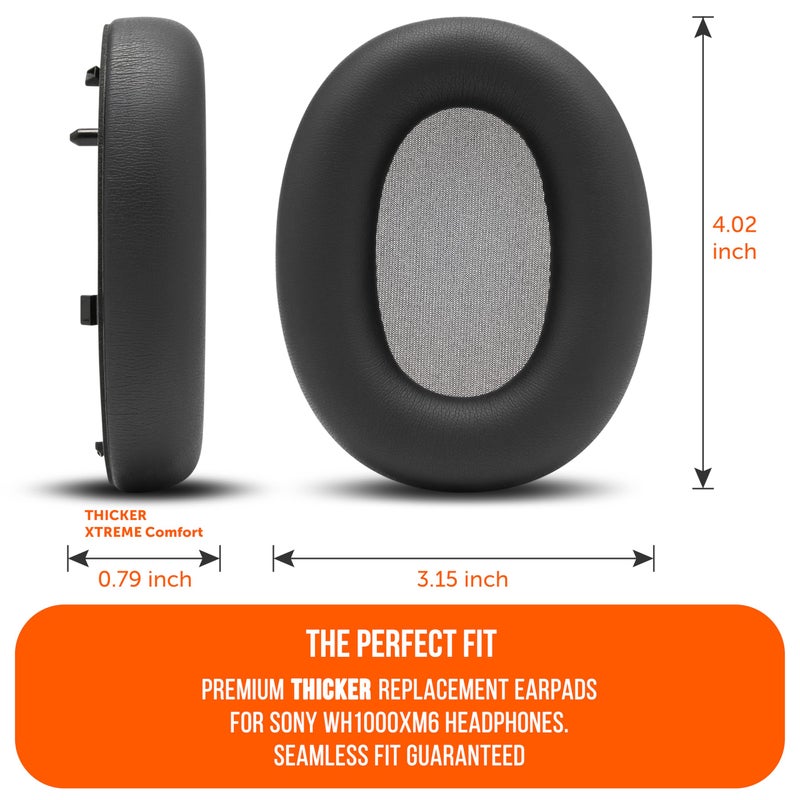 WC PadZ XM6 â€“ Premium Replacement Earpads Compatible with Sony WH-1000XM6 Headphones by Wicked Cushions | Enhanced Comfort, Durable PU Leather & Sound Isolation | Black - Image 5