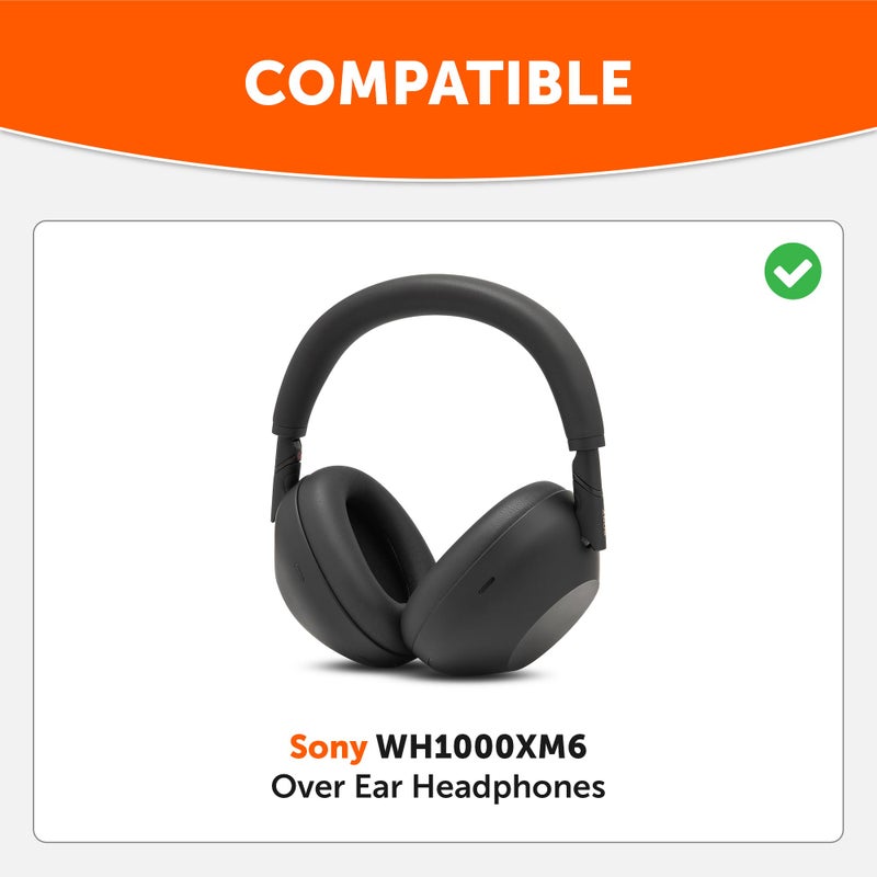 WC PadZ XM6 â€“ Premium Replacement Earpads Compatible with Sony WH-1000XM6 Headphones by Wicked Cushions | Enhanced Comfort, Durable PU Leather & Sound Isolation | Black - Image 2