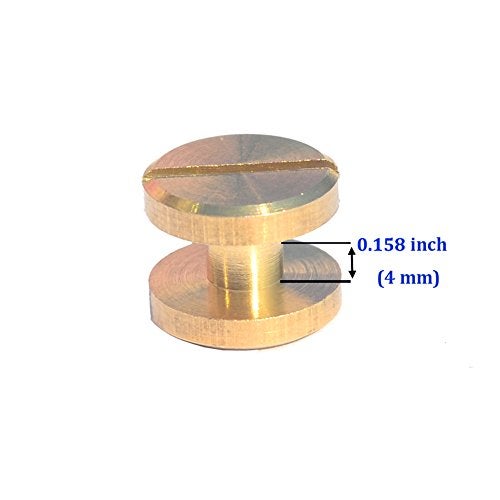 DGOL 12 Pairs Brass Backscrews with Hole Punch Golden Leather Fasteners Sturdy Binding Rivets Belt Strap Collar Back Screws Length (0.158 inch) - Image 2