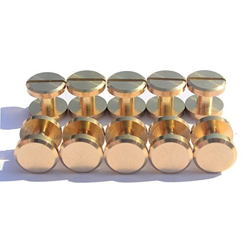 DGOL 12 Pairs Brass Backscrews with Hole Punch Golden Leather Fasteners Sturdy Binding Rivets Belt Strap Collar Back Screws Length (0.158 inch) - Image 4