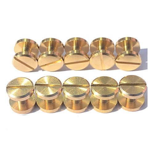 DGOL 12 Pairs Brass Backscrews with Hole Punch Golden Leather Fasteners Sturdy Binding Rivets Belt Strap Collar Back Screws Length (0.158 inch) - Image 3
