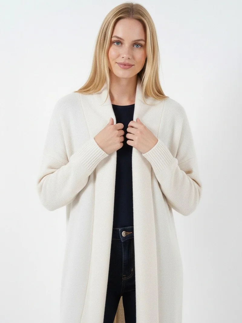 BIG DART BDART Open Front Longline Cardigan