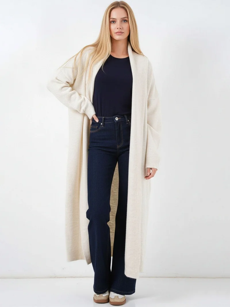 BIG DART BDART Open Front Longline Cardigan